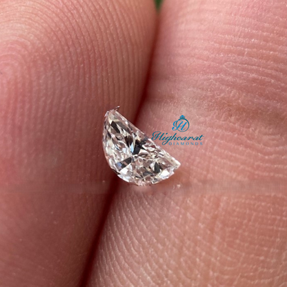 Precision cut half moon diamond showcasing balanced proportions and brilliant light performance
