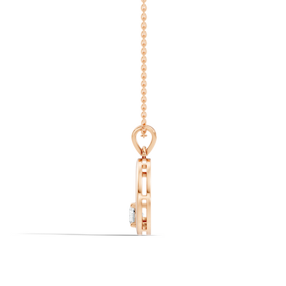 Stunning Handmade Labgrown Diamond Pendant Half Moon Inspired Jewelry In 14K Solid Gold - HIGHCARAT DIAMONDS