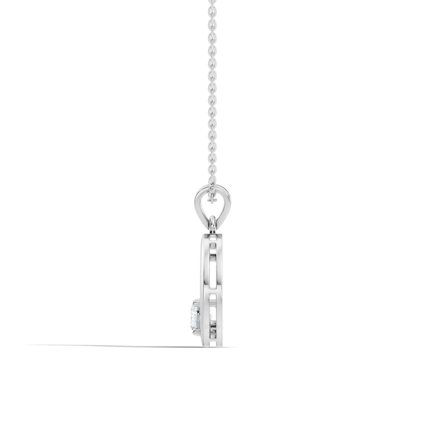 Stunning Handmade Labgrown Diamond Pendant Half Moon Inspired Jewelry In 14K Solid Gold - HIGHCARAT DIAMONDS