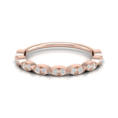 Half Round Eternity Band For Her In 14 KT Gold  Stylish And Lightweight Jewelry - HIGHCARAT DIAMONDS
