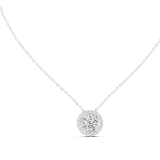 2.39 Ct 10k solid Gold Round Shape Shinning Affordable Diamond Pendant For Party Wear - HIGHCARAT DIAMONDS