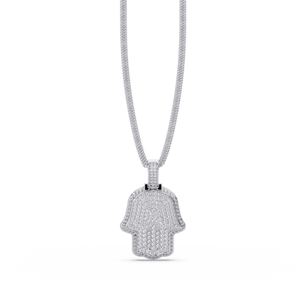Hamsa Hand Pave Lab Grown Diamond Pendant - HIGHCARAT DIAMONDS