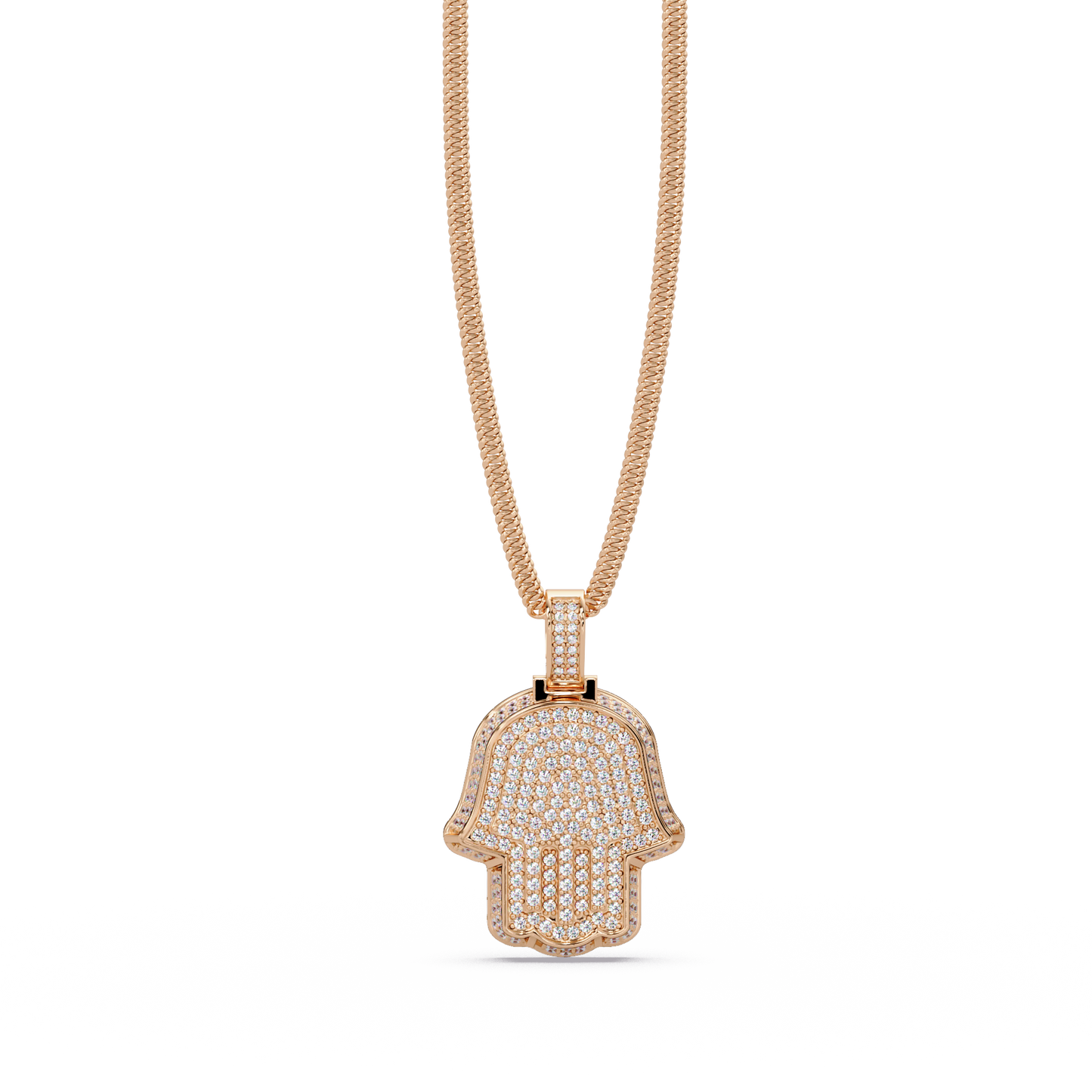 Hamsa Hand Pave Lab Grown Diamond Pendant - HIGHCARAT DIAMONDS