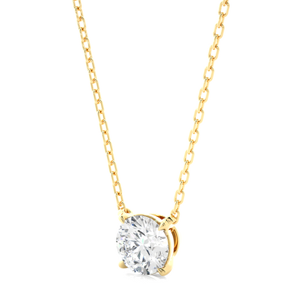 Handcrafted 14K Gold Labgrown Diamond Solitaire Pendant Necklace perfect  gift for wife - HIGHCARAT DIAMONDS