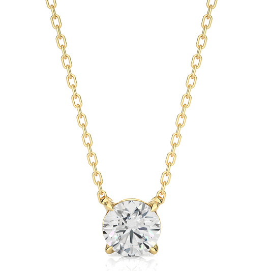 Handcrafted 14K Gold Labgrown Diamond Solitaire Pendant Necklace perfect  gift for wife - HIGHCARAT DIAMONDS