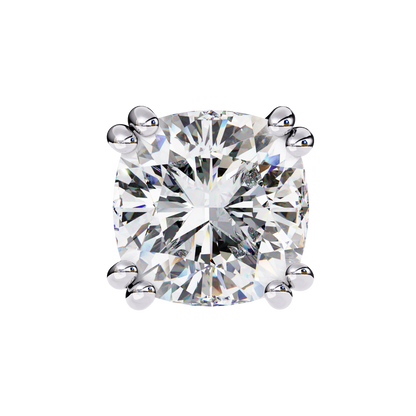 Handcrafted Cushion Cut White Colorless Diamond Perfect Statement Cluster Daily Wear Stud Earring - HIGHCARAT DIAMONDS