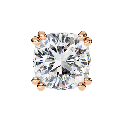 Handcrafted Cushion Cut White Colorless Diamond Perfect Statement Cluster Daily Wear Stud Earring - HIGHCARAT DIAMONDS