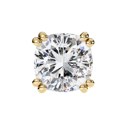 Handcrafted Cushion Cut White Colorless Diamond Perfect Statement Cluster Daily Wear Stud Earring - HIGHCARAT DIAMONDS