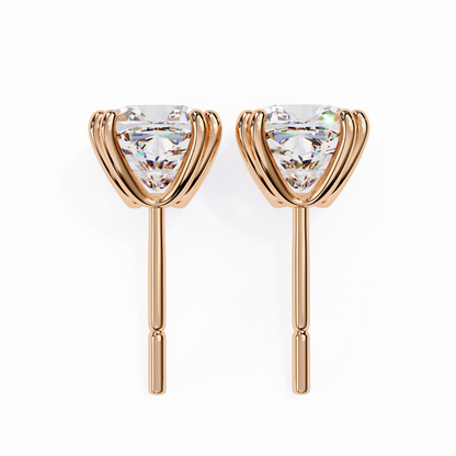 Handcrafted Cushion Cut White Colorless Diamond Perfect Statement Cluster Daily Wear Stud Earring - HIGHCARAT DIAMONDS
