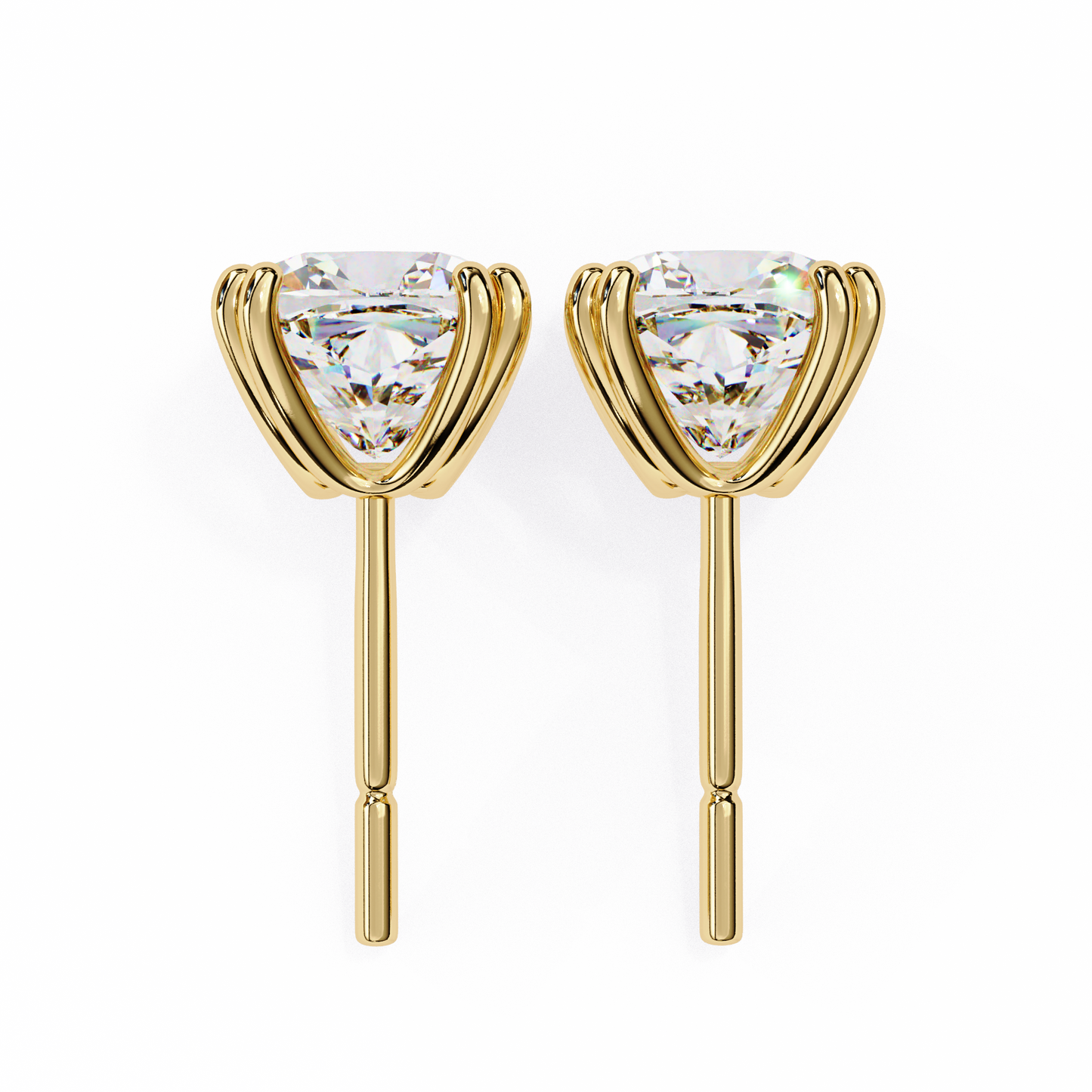 Handcrafted Cushion Cut White Colorless Diamond Perfect Statement Cluster Daily Wear Stud Earring - HIGHCARAT DIAMONDS