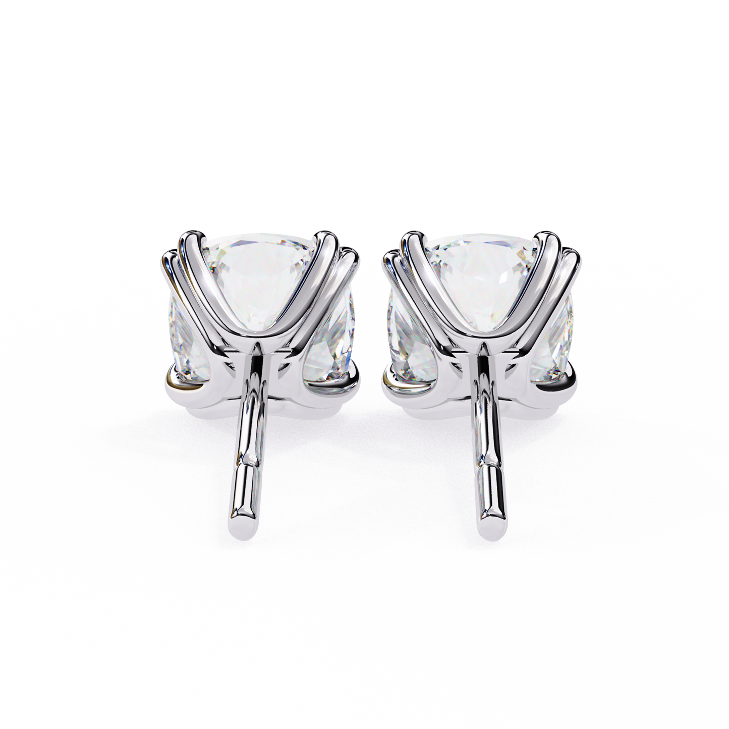 Handcrafted Cushion Cut White Colorless Diamond Perfect Statement Cluster Daily Wear Stud Earring - HIGHCARAT DIAMONDS