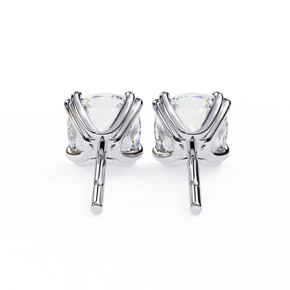 Handcrafted Cushion Cut White Colorless Diamond Perfect Statement Cluster Daily Wear Stud Earring - HIGHCARAT DIAMONDS