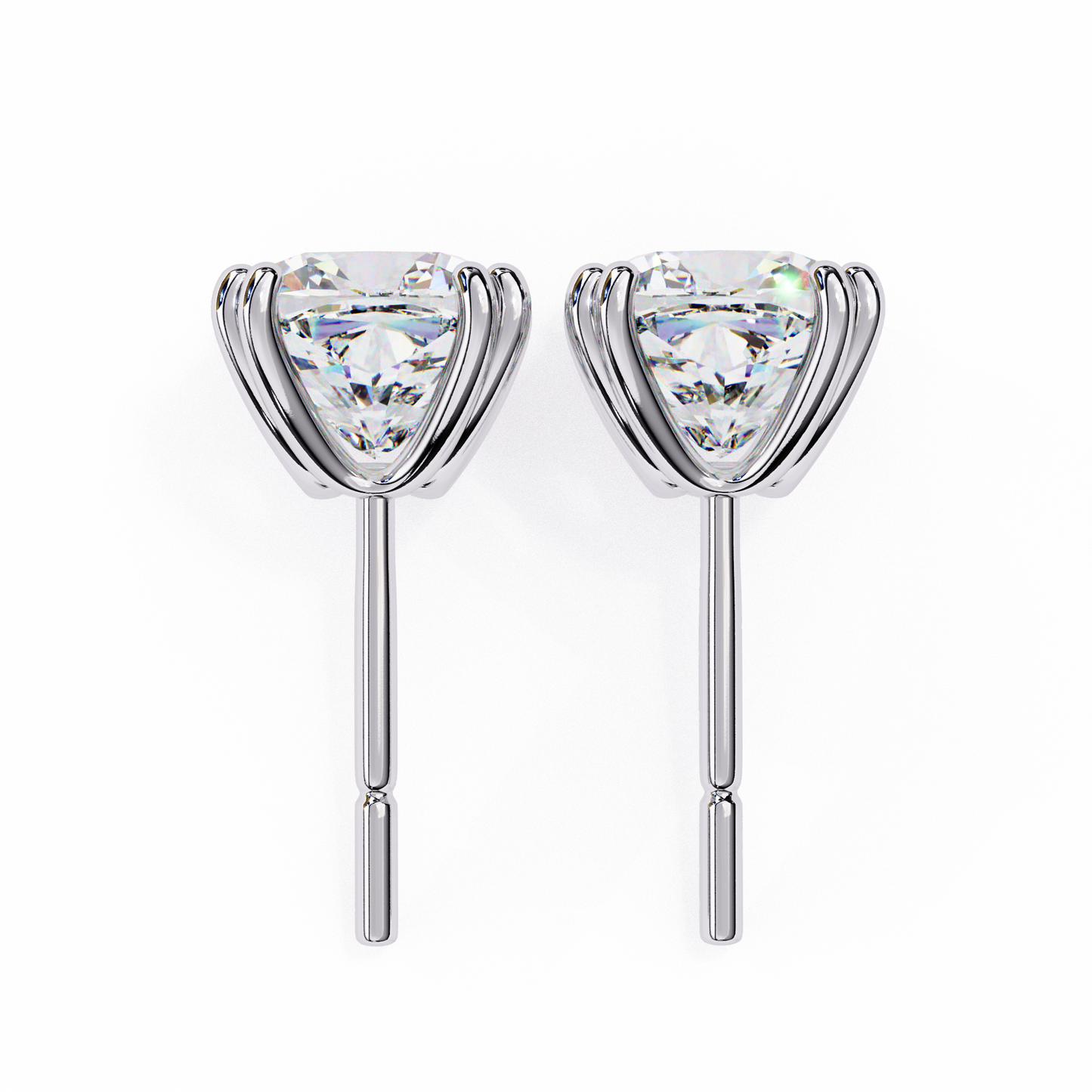 Handcrafted Cushion Cut White Colorless Diamond Perfect Statement Cluster Daily Wear Stud Earring - HIGHCARAT DIAMONDS