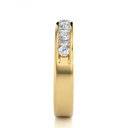 Handcrafted Eternity Band With Baguette And Round Labgrown Diamonds For Special Occasions