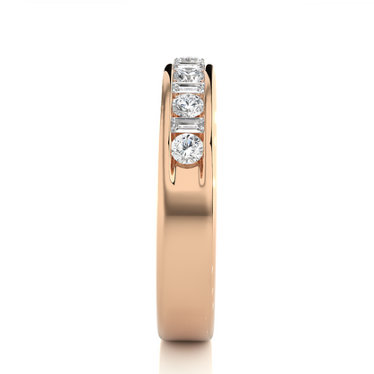 Handcrafted Eternity Band With Baguette And Round Labgrown Diamonds For Special Occasions