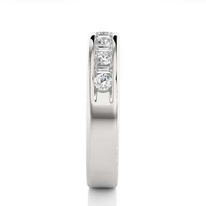 Handcrafted Eternity Band With Baguette And Round Labgrown Diamonds For Special Occasions