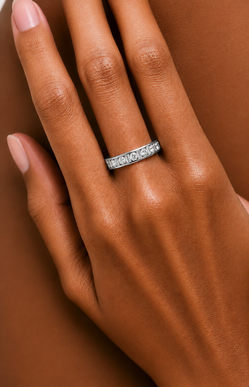Handcrafted Eternity Band With Baguette And Round Labgrown Diamonds For Special Occasions - HIGHCARAT DIAMONDS