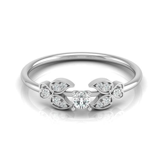 Handcrafted Floral Round Diamond 14K Gold Ring with Real Diamonds Timeless Charm - HIGHCARAT DIAMONDS