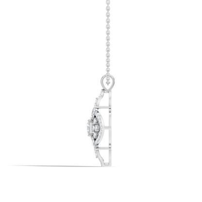 Handcrafted Marquise and Princess Diamond Gold Pendant Special Gift For Her In 14K Solid Gold