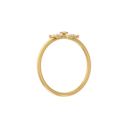 Handmade Floral Ring Marquise and Round Diamond Design Available in Every Gold - HIGHCARAT DIAMONDS