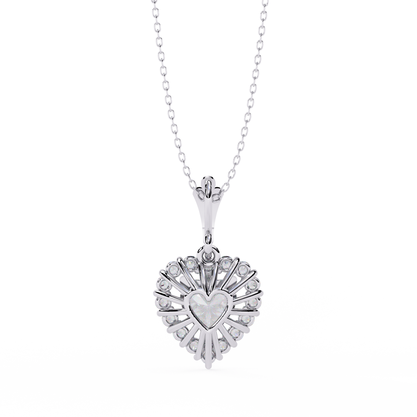 Heart and Round Cut Lab Grown Diamond Rose 14k Solid Gold Prong Set Minimalist Dainty Party Wear Pendant Perfect  Gift for Her - HIGHCARAT DIAMONDS