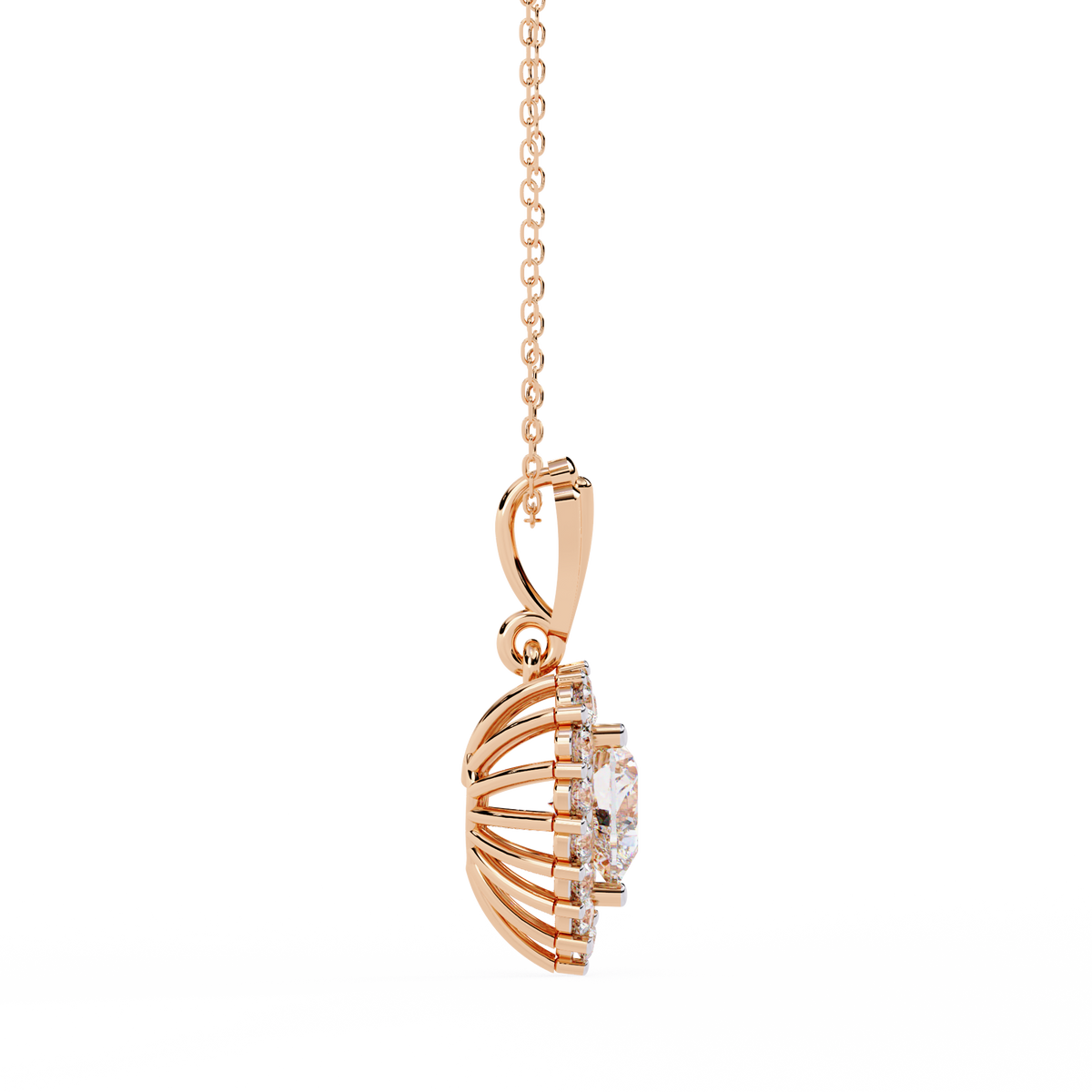 Luxury lab grown heart diamond pendant necklace for women