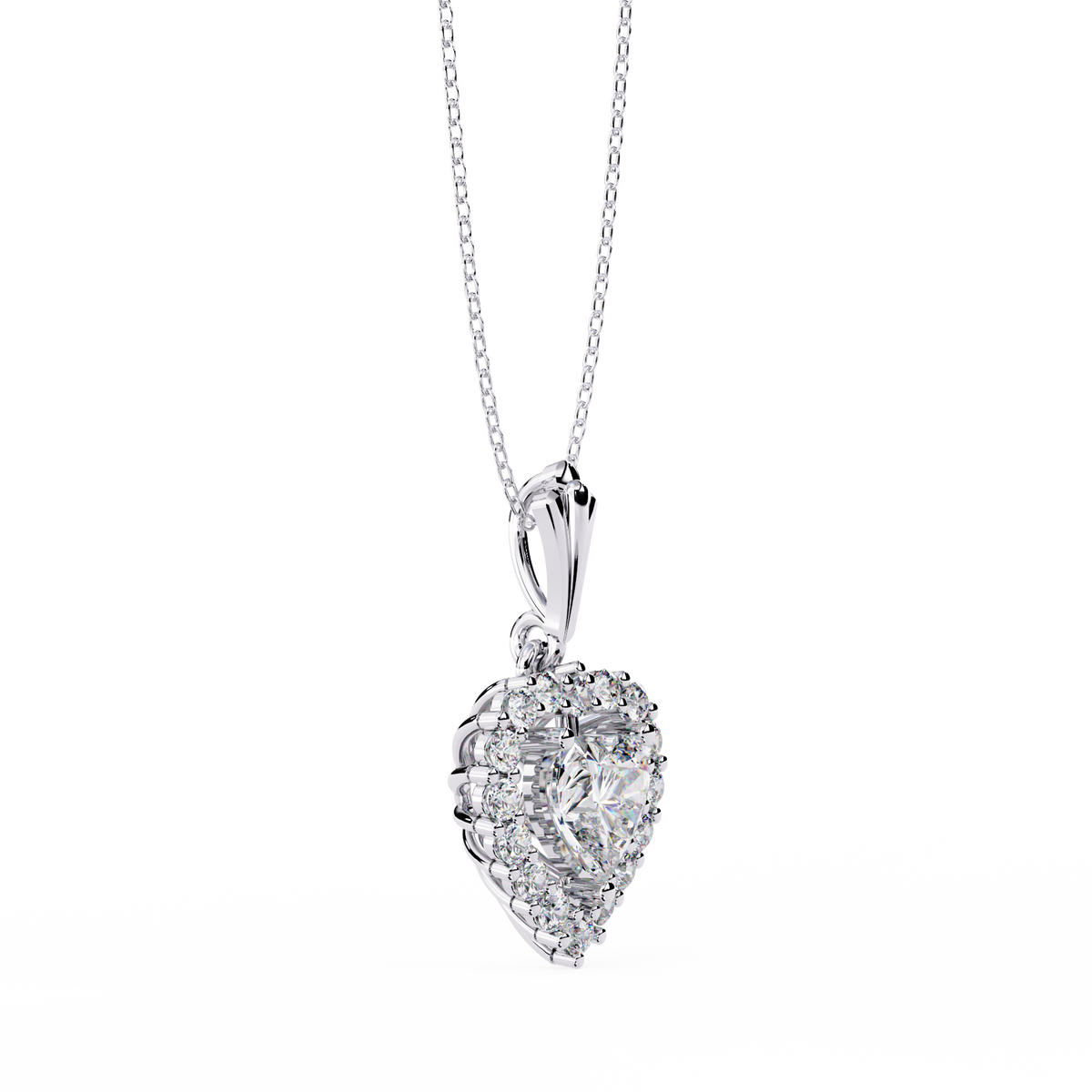 Heart and Round Cut Lab Grown Diamond Rose 14k Solid Gold Prong Set Minimalist Dainty Party Wear Pendant Perfect  Gift for Her - HIGHCARAT DIAMONDS