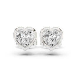 Heart Cut Lab Grown Diamond Vintage Stud Earrings