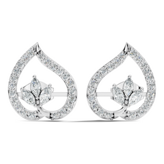 Marquise & Round Shape Natural & Lab Grown Diamond Stunning Earrings For Girl - HIGHCARAT DIAMONDS