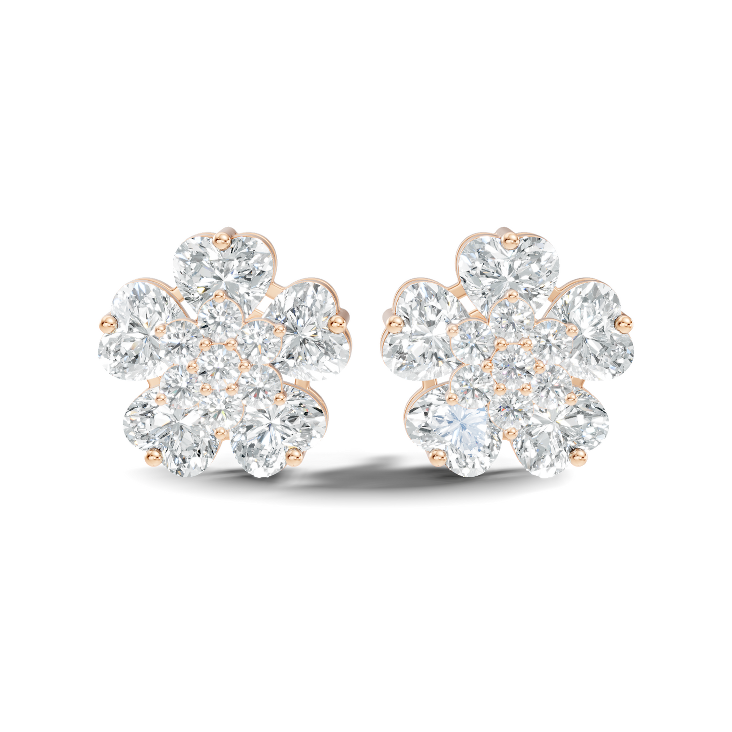 Heart and Round Cut 2.77Ct Lab Grown Diamond Vintage Elegance Dainty Sparkling Wedding Earring For Women's - HIGHCARAT DIAMONDS