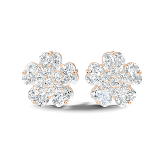 Heart and Round Cut 2.77Ct Lab Grown Diamond Vintage Elegance Dainty Sparkling Wedding Earring For Women's - HIGHCARAT DIAMONDS