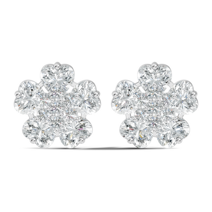 Heart and Round Cut 2.77Ct Lab Grown Diamond Vintage Elegance Dainty Sparkling Wedding Earring For Women's - HIGHCARAT DIAMONDS