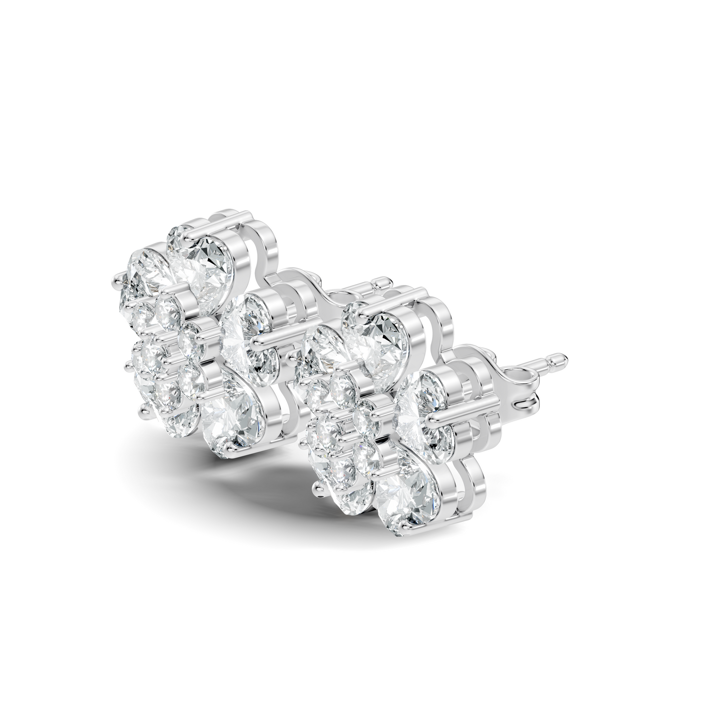 Heart and Round Cut 2.77Ct Lab Grown Diamond Vintage Elegance Dainty Sparkling Wedding Earring For Women's - HIGHCARAT DIAMONDS