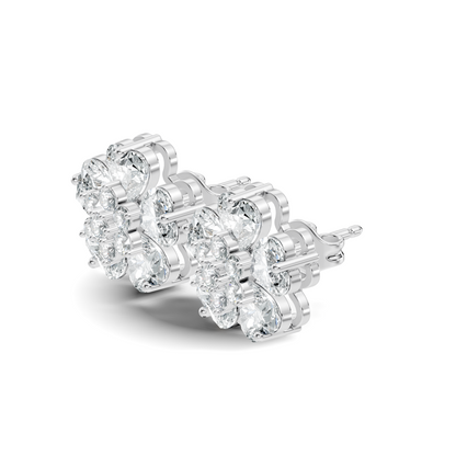 Heart and Round Cut 2.77Ct Lab Grown Diamond Vintage Elegance Dainty Sparkling Wedding Earring For Women's - HIGHCARAT DIAMONDS
