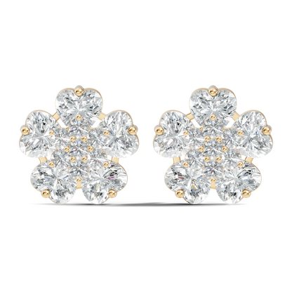 Heart and Round Cut 2.77Ct Lab Grown Diamond Vintage Elegance Dainty Sparkling Wedding Earring For Women's - HIGHCARAT DIAMONDS