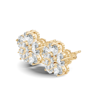 Heart and Round Cut 2.77Ct Lab Grown Diamond Vintage Elegance Dainty Sparkling Wedding Earring For Women's - HIGHCARAT DIAMONDS