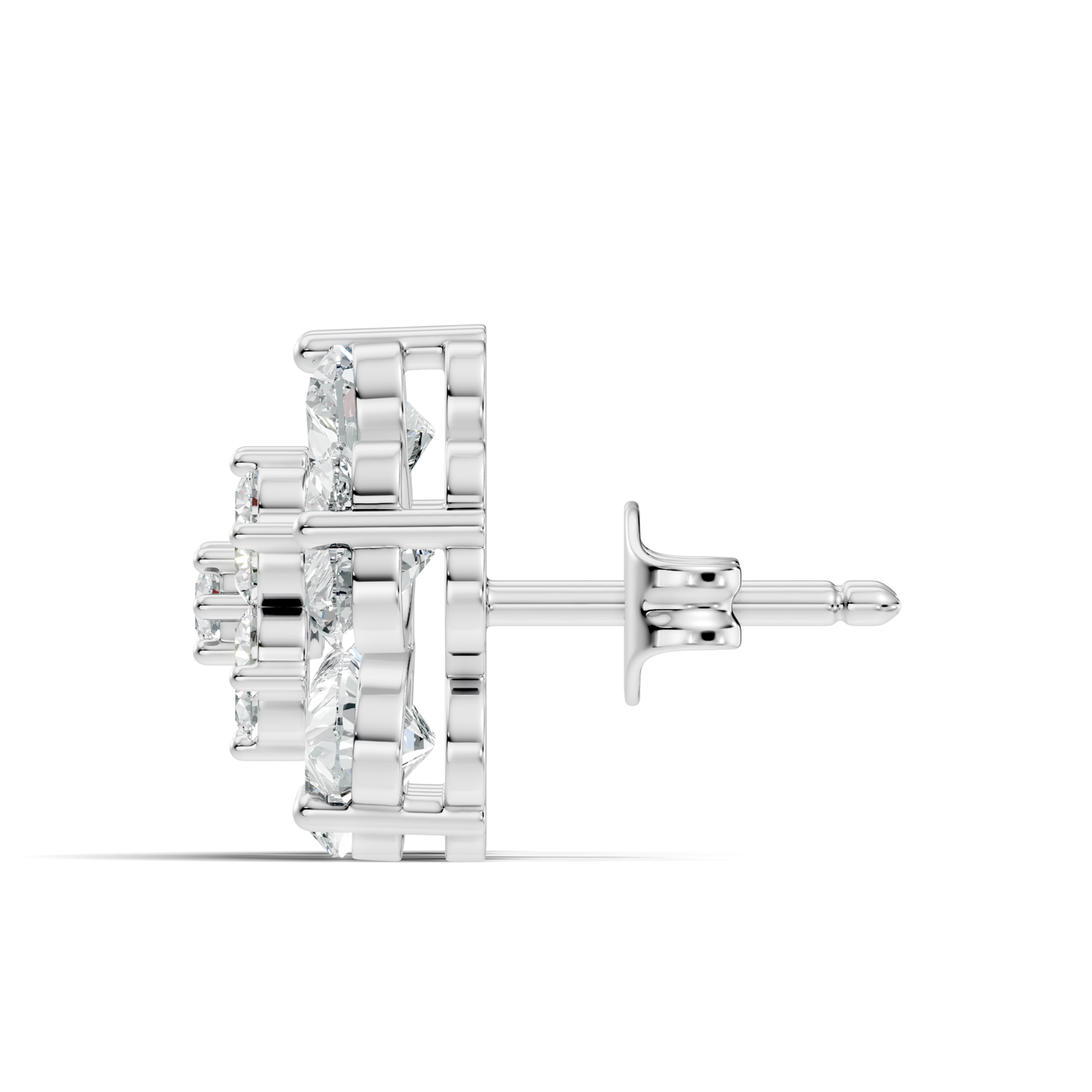 Heart & Round Cut Flower Shape Lab Grown Diamond Earring - HIGHCARAT DIAMONDS