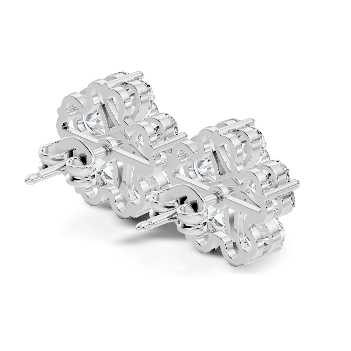 Heart & Round Cut Flower Shape Lab Grown Diamond Earring - HIGHCARAT DIAMONDS