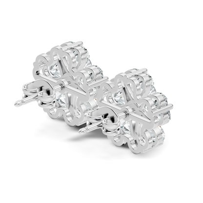 Heart & Round Cut Flower Shape Lab Grown Diamond Earring - HIGHCARAT DIAMONDS
