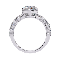 Heart & Round Cut Lab Grown Diamond Shank Ring - HIGHCARAT DIAMONDS