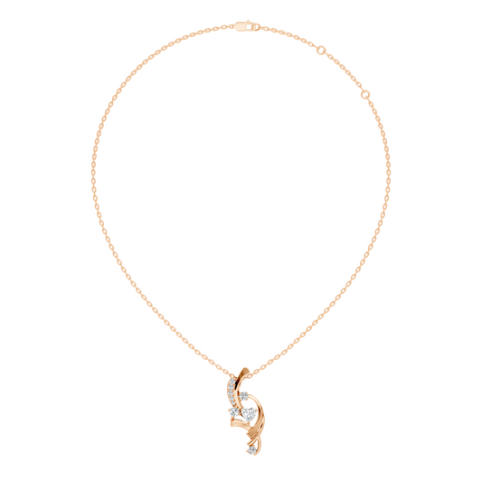14K Solid Gold Heart Cut Diamond Pendant Round Handcrafted Necklace Gift For Her - HIGHCARAT DIAMONDS