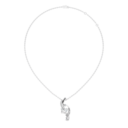 14K Solid Gold Heart Cut Diamond Pendant Round Handcrafted Necklace Gift For Her - HIGHCARAT DIAMONDS