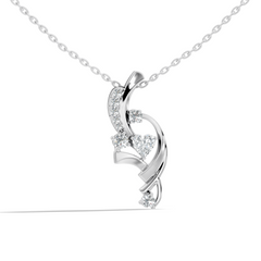 14K Solid Gold Heart Cut Diamond Pendant Round Handcrafted Necklace Gift For Her - HIGHCARAT DIAMONDS