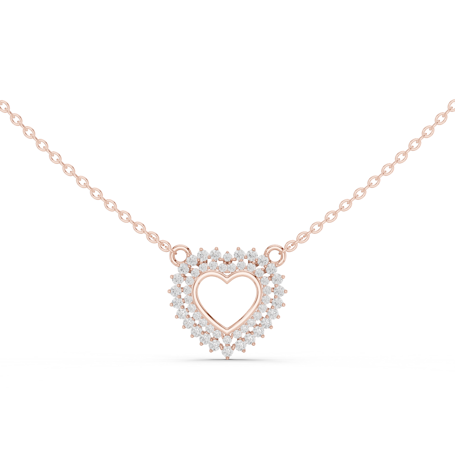 18k Solid Gold Round Cut Lab Grown Diamond Unique Daily Wear Women Necklace - HIGHCARAT DIAMONDS