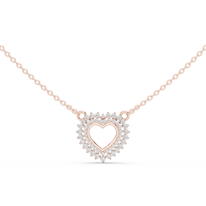 18k Solid Gold Round Cut Lab Grown Diamond Unique Daily Wear Women Necklace - HIGHCARAT DIAMONDS
