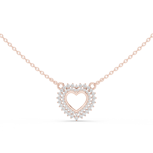 18k Solid Gold Round Cut Lab Grown Diamond Unique Daily Wear Women Necklace - HIGHCARAT DIAMONDS
