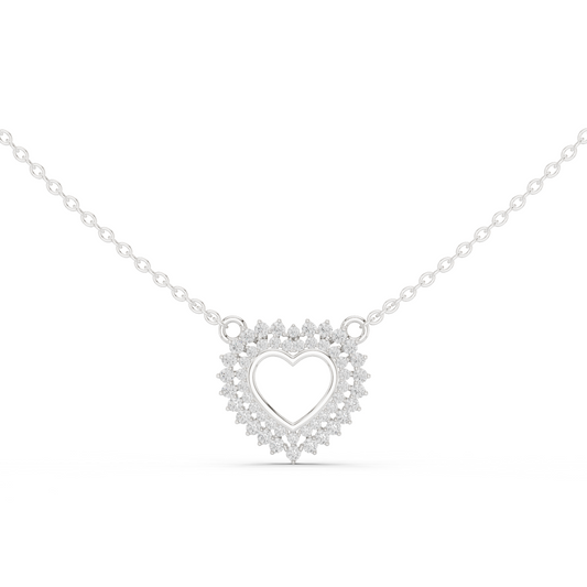 18k Solid Gold Round Cut Lab Grown Diamond Unique Daily Wear Women Necklace - HIGHCARAT DIAMONDS