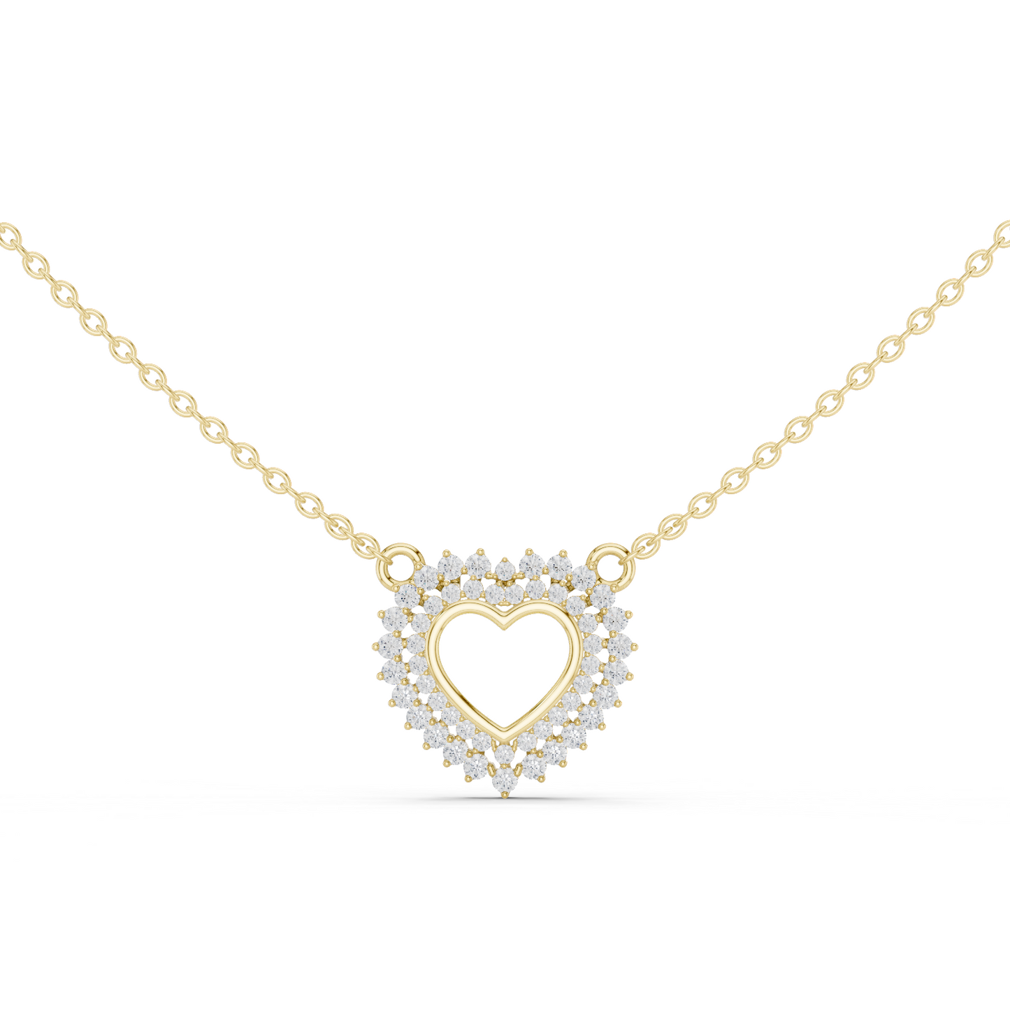 18k Solid Gold Round Cut Lab Grown Diamond Unique Daily Wear Women Necklace - HIGHCARAT DIAMONDS