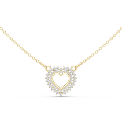 18k Solid Gold Round Cut Lab Grown Diamond Unique Daily Wear Women Necklace - HIGHCARAT DIAMONDS
