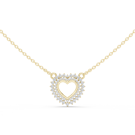 18k Solid Gold Round Cut Lab Grown Diamond Unique Daily Wear Women Necklace - HIGHCARAT DIAMONDS
